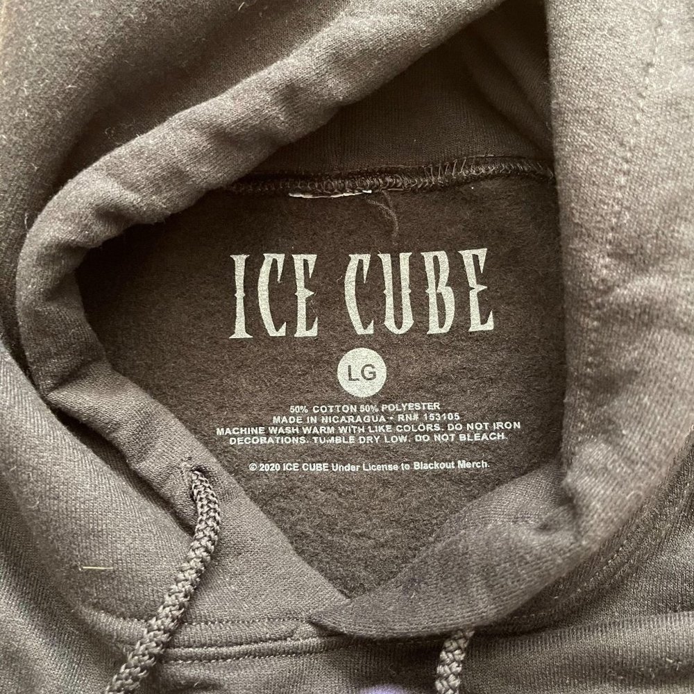 NEW HOT TOPIC ICE CUBE BLACK HOODIE SZ LARGE - Picture 4 of 6